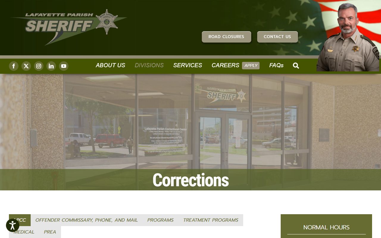 Lafayette Parish Correctional Center official LPSO facility page