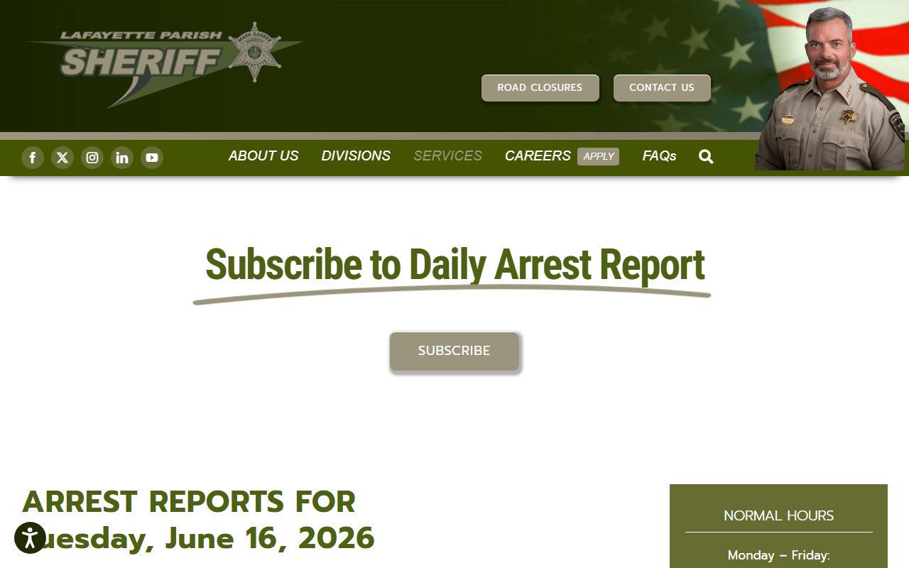 Lafayette Parish jail mugshots daily arrest report booking records